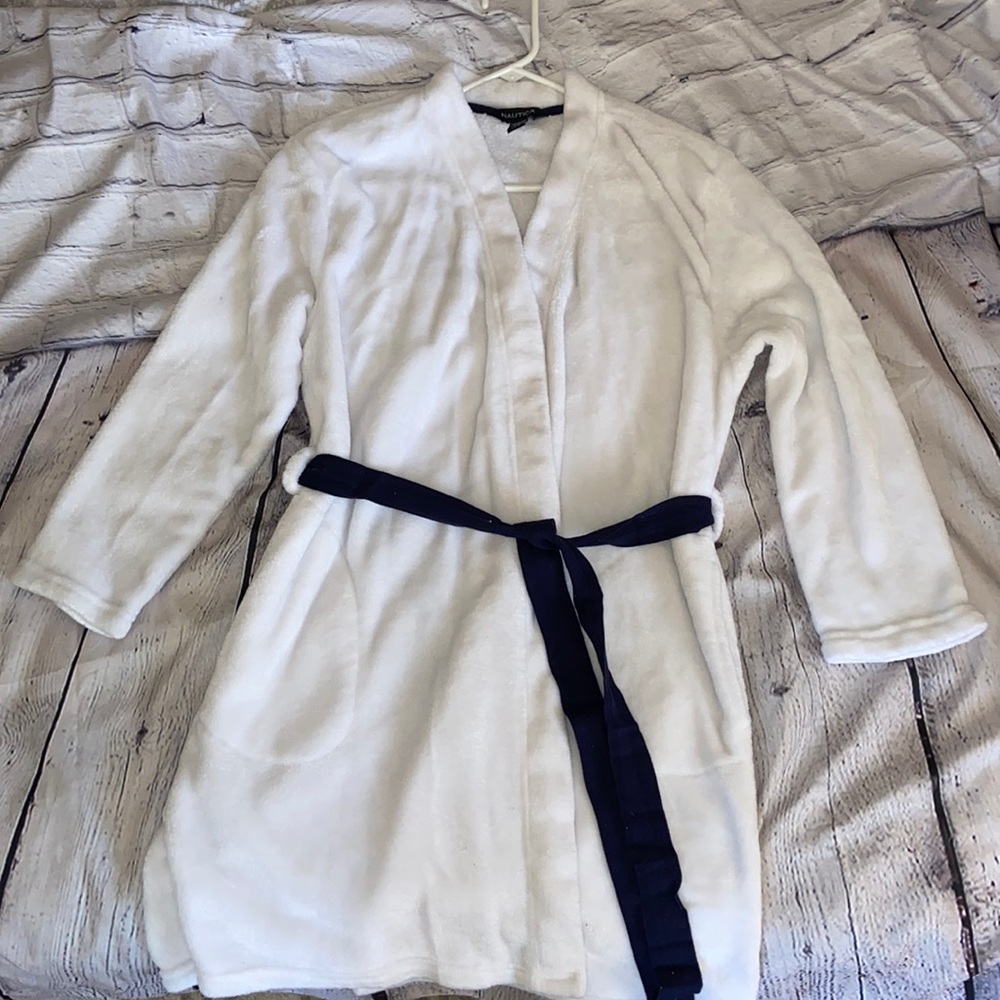 Nautical Long White Robe Size: S/M